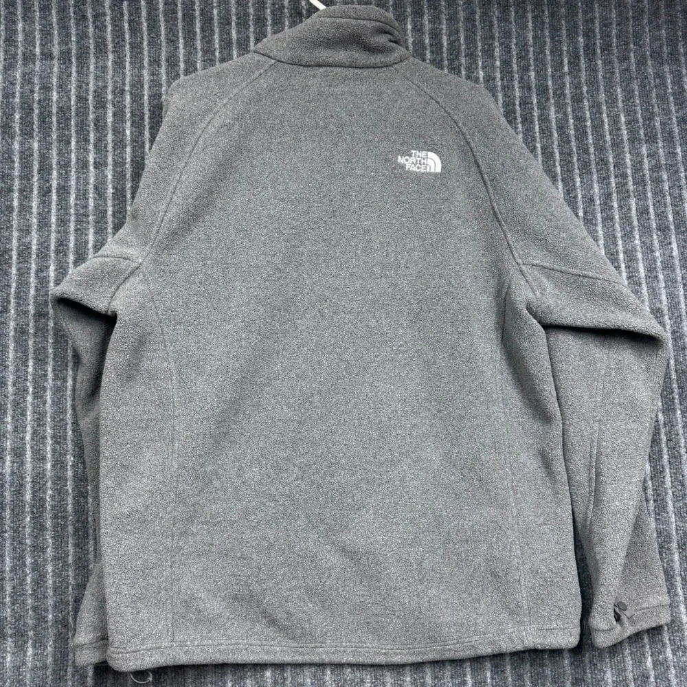 The North Face Fleece Jacket Large Gray Excellent Full Zip Mock Neck (2307)